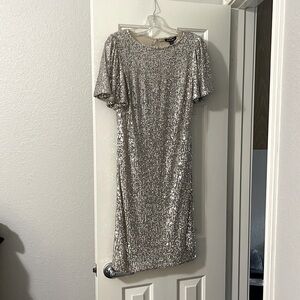 Hillary Radley silver sequin dress